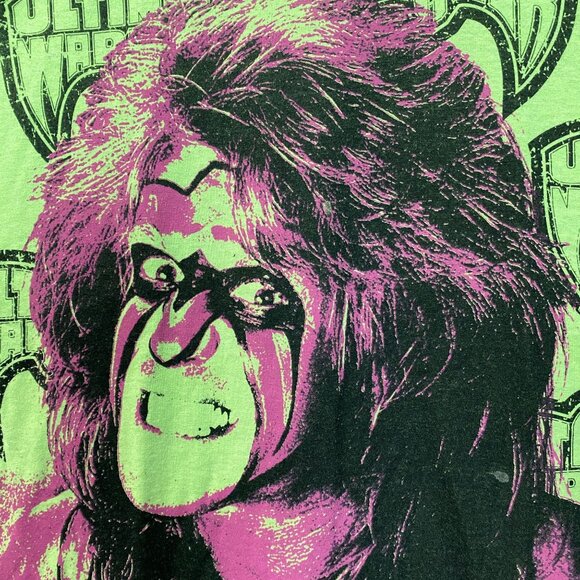Ripple Junction Neon Green The Ultimate Warrior Allover Print T-Shirt Size XL - Picture 2 of 4